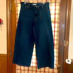 Women’s jeans. Nine West size 14  high rise wide l leg dark denim.